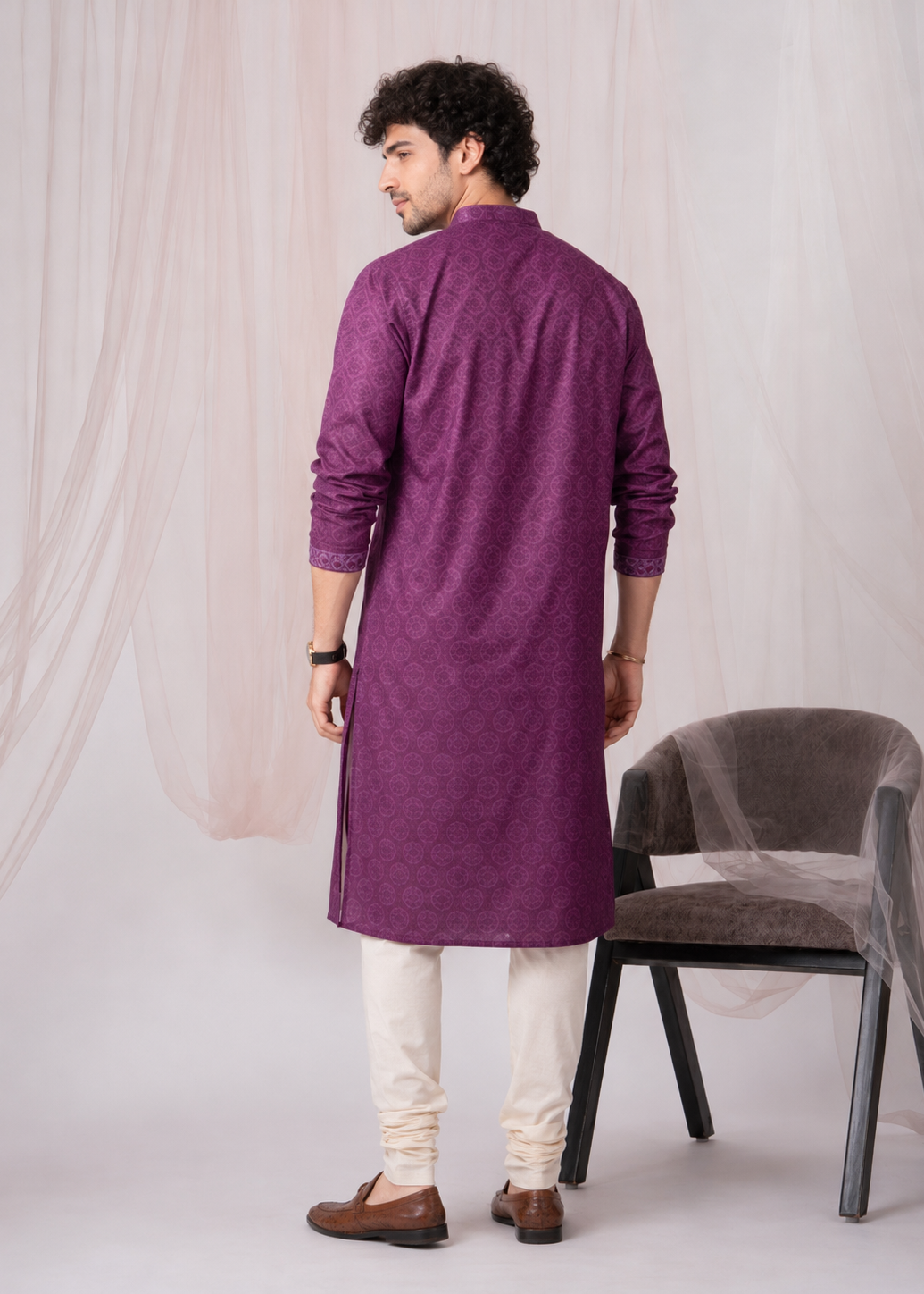 Purple Majesty Festive Kurta Trouser Set