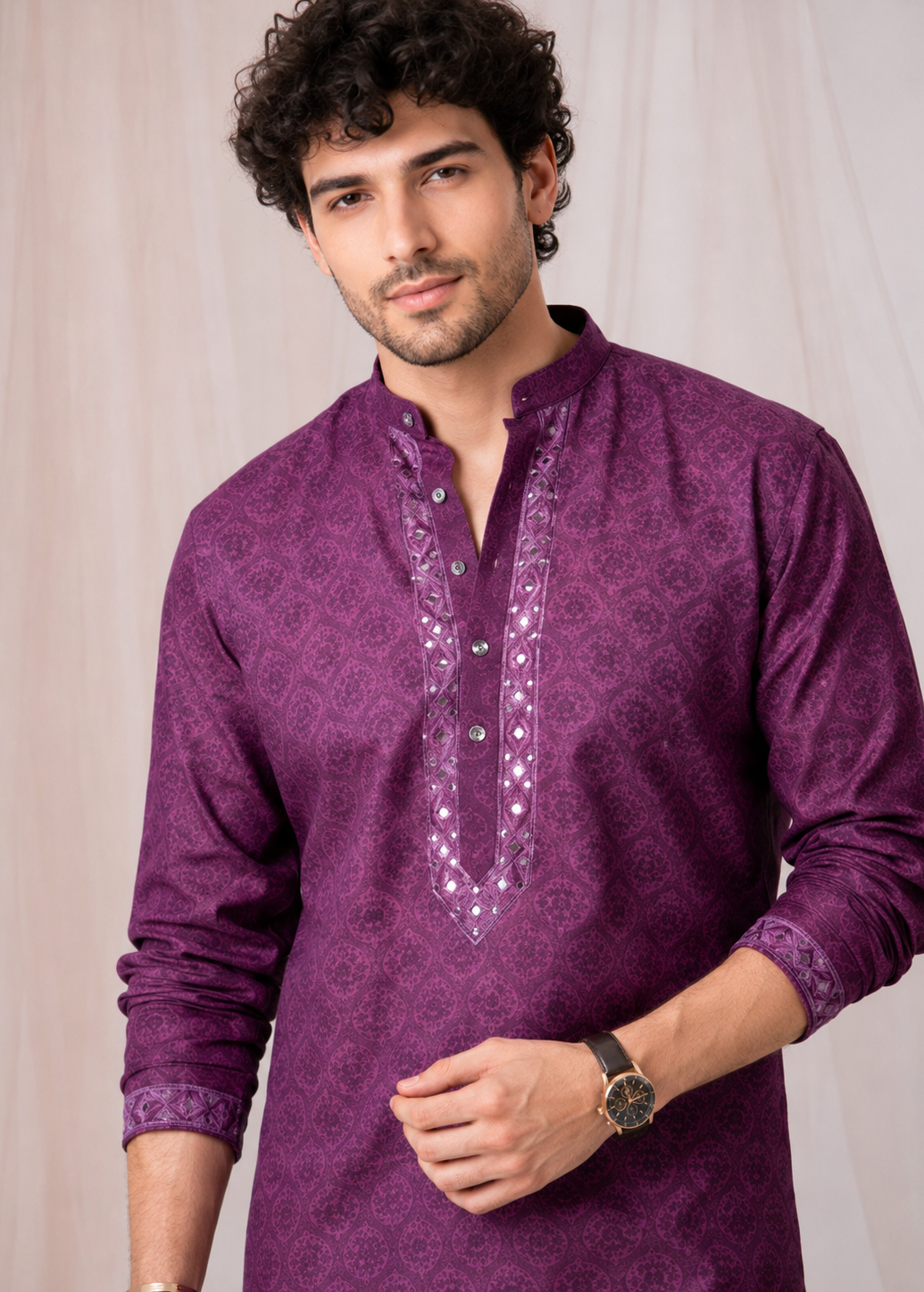 Purple Majesty Festive Kurta Trouser Set