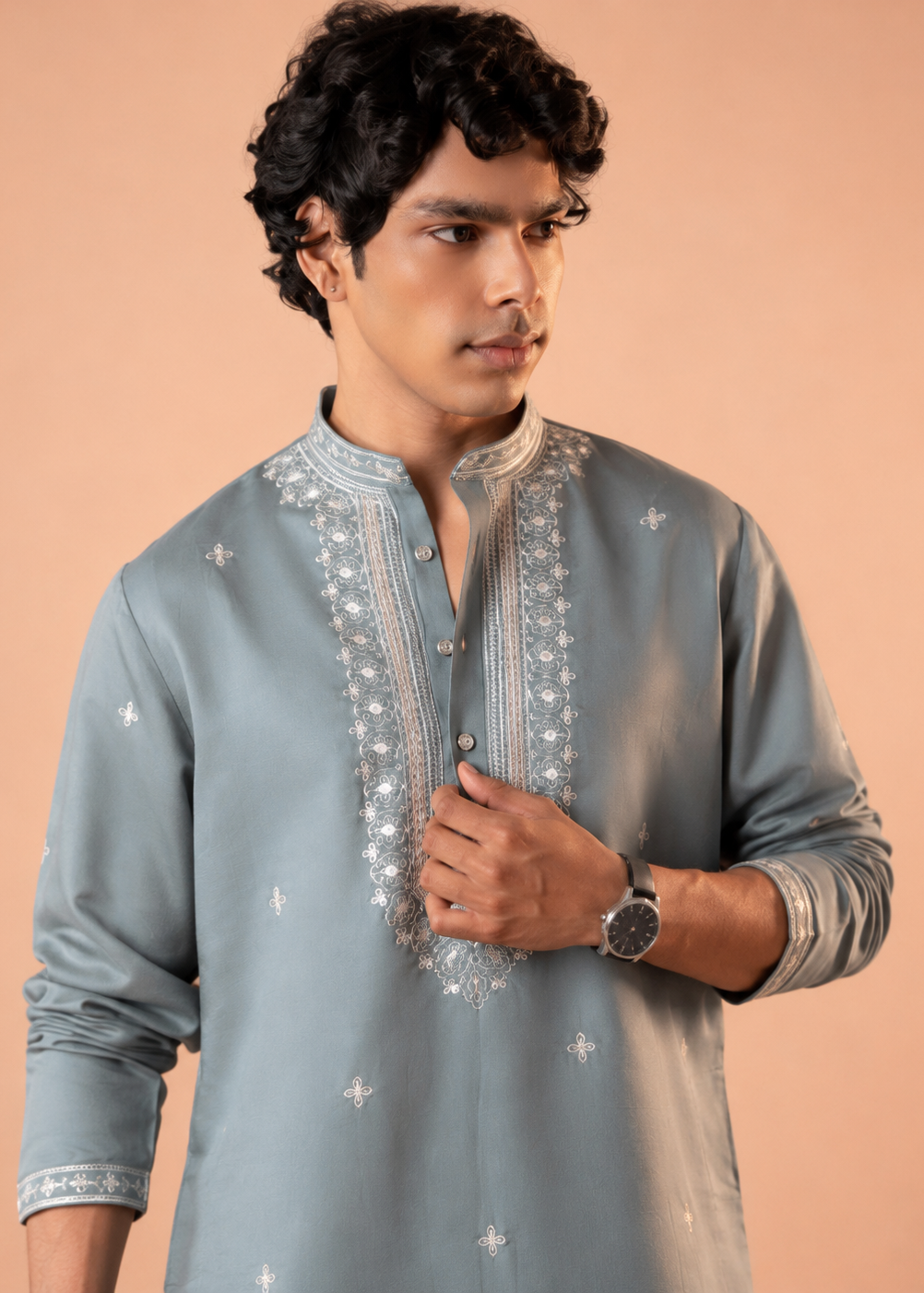Sage Mist Embroidered Kurta Trouser Set