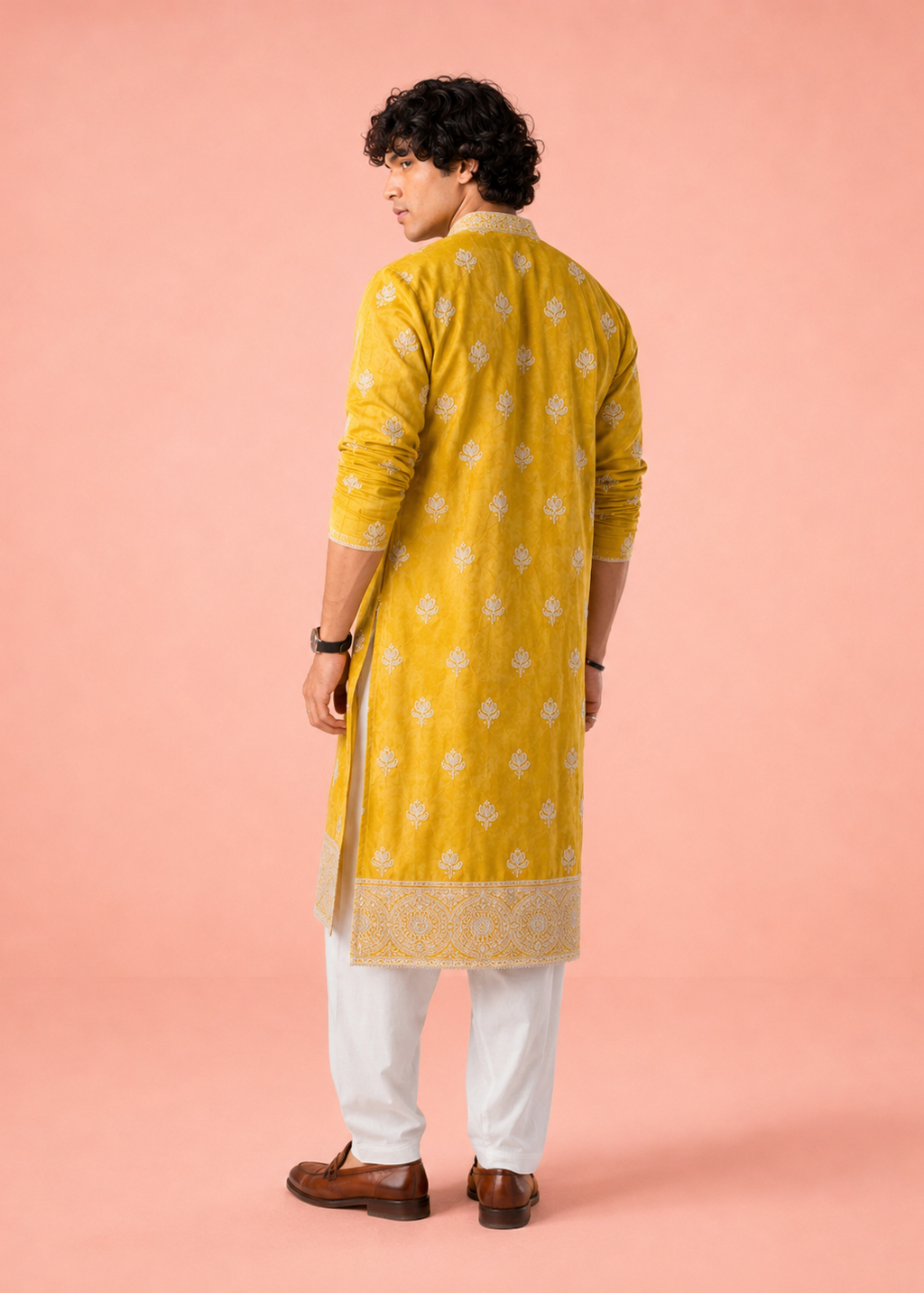 Rich Marigold Yellow Kurta Trouser Set