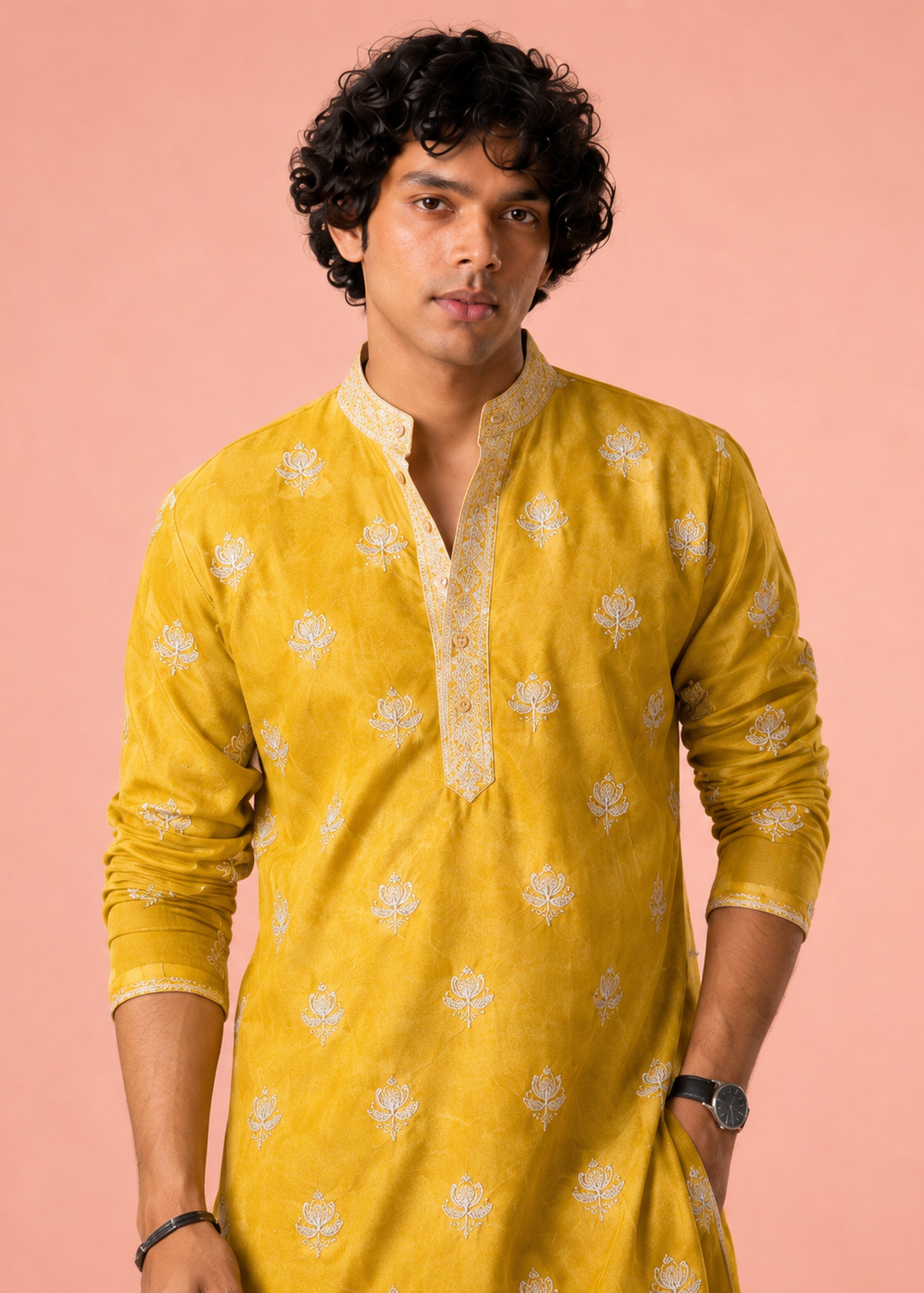 Rich Marigold Yellow Kurta Trouser Set