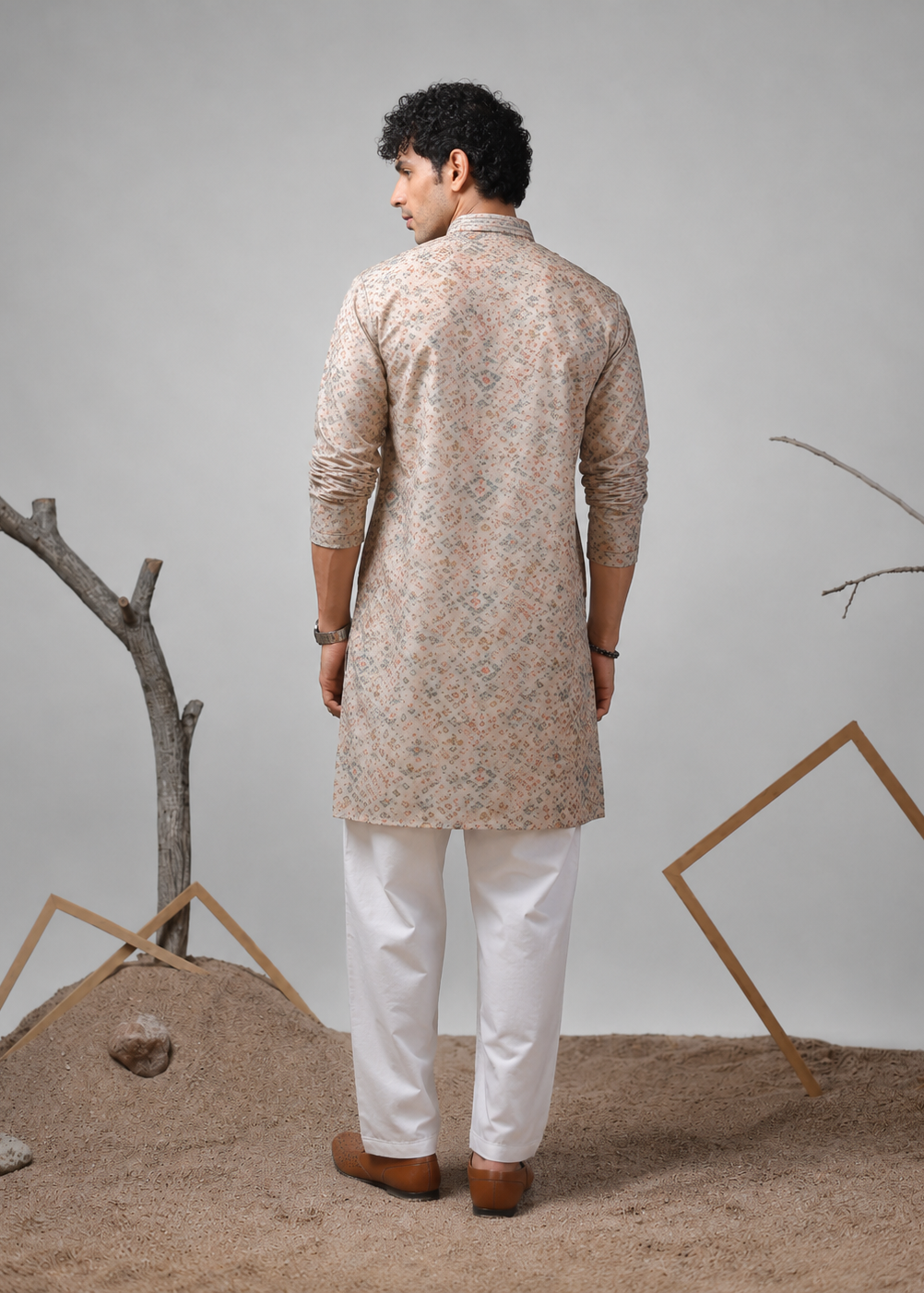 Sandstone Motif Kurta Trouser Set