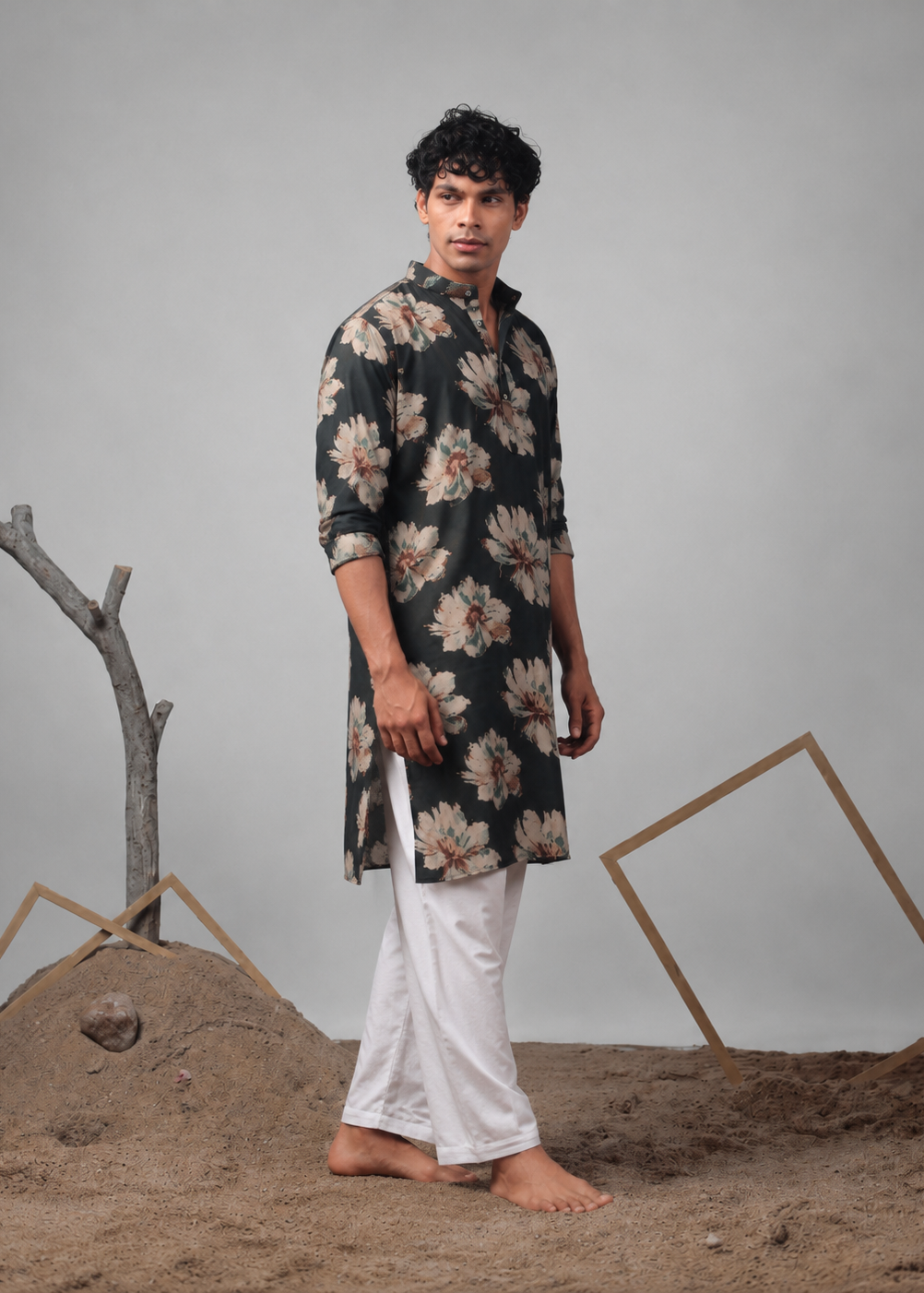 Midnight Bloom Floral Kurta Trouser Set