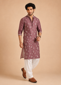 Men Pink Kurta Dhoti Set