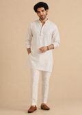Off-White Embroidered Kurta Pajama Set