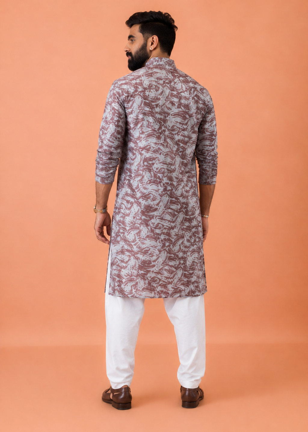 Men Abstract Aura Festive Kurta Churidar Set