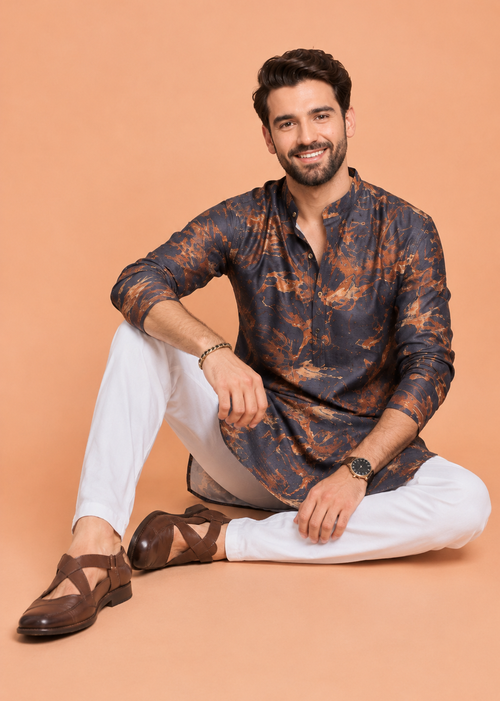 Brown Mirage Festive Kurta Set
