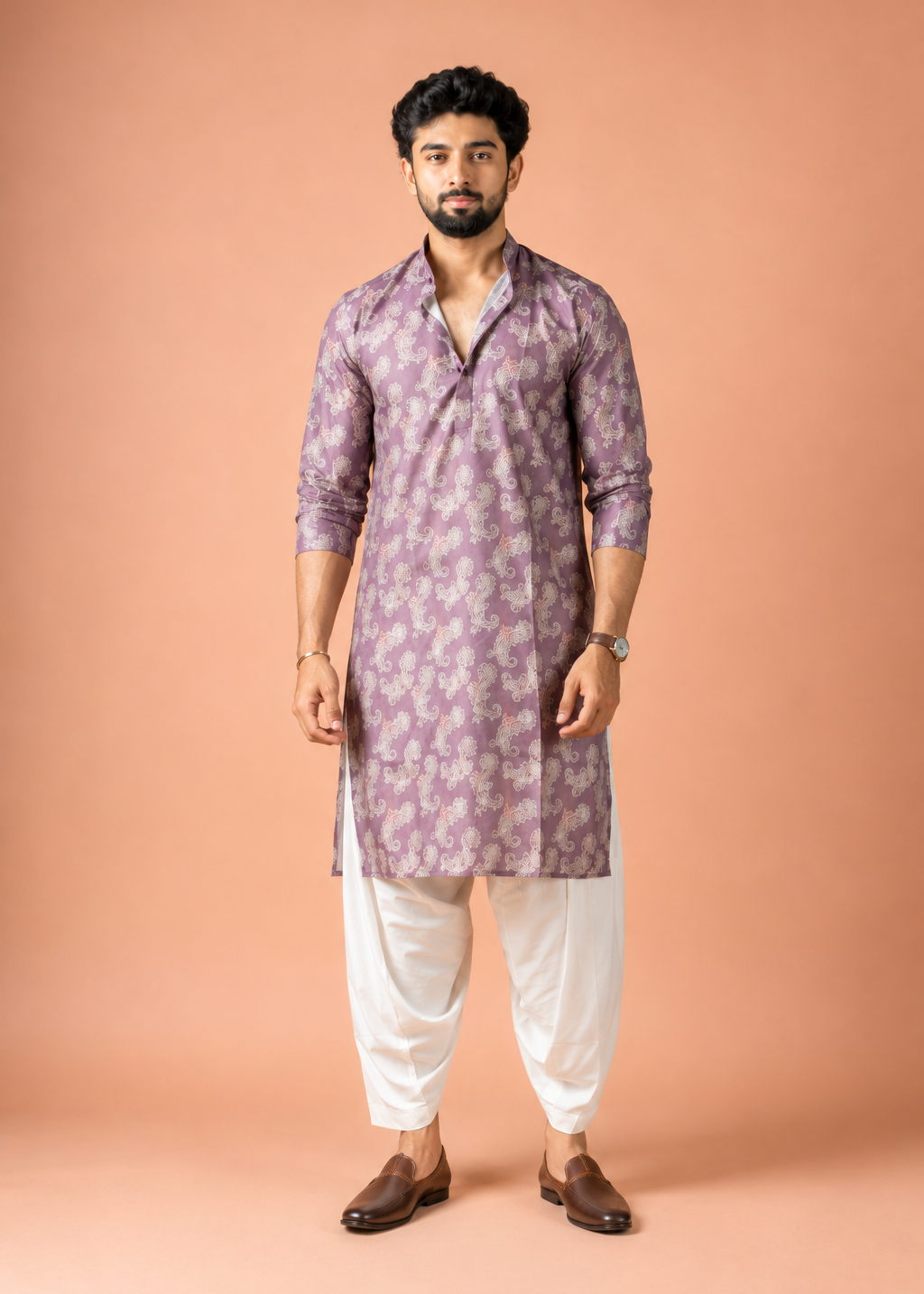 Lavender Paisley Kurta Patiala Set