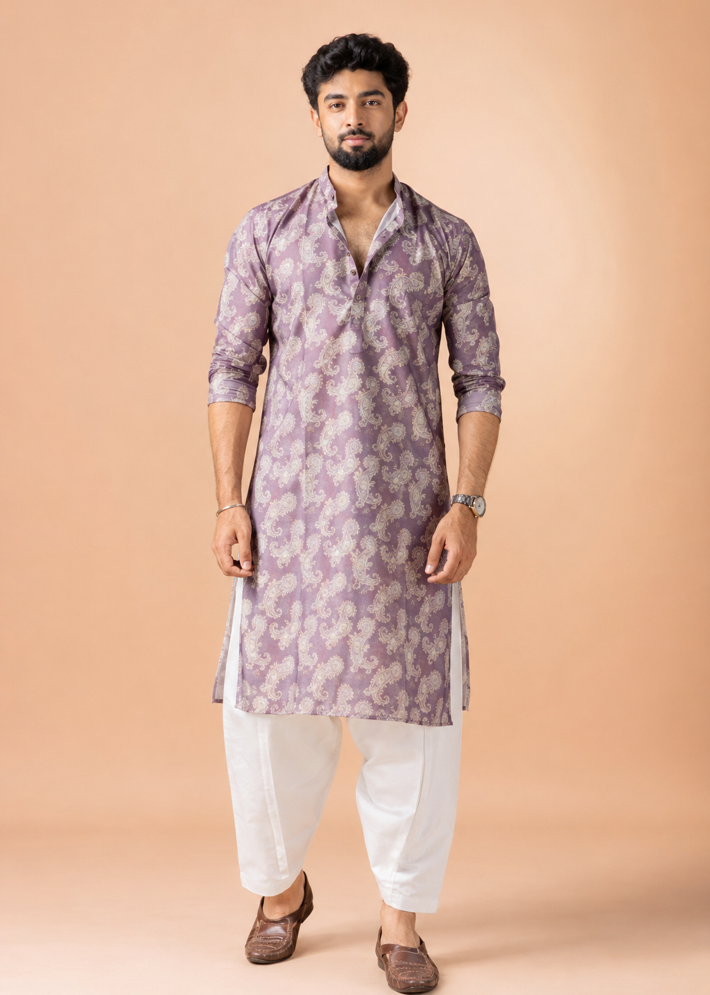 Lavender Paisley Kurta Patiala Set