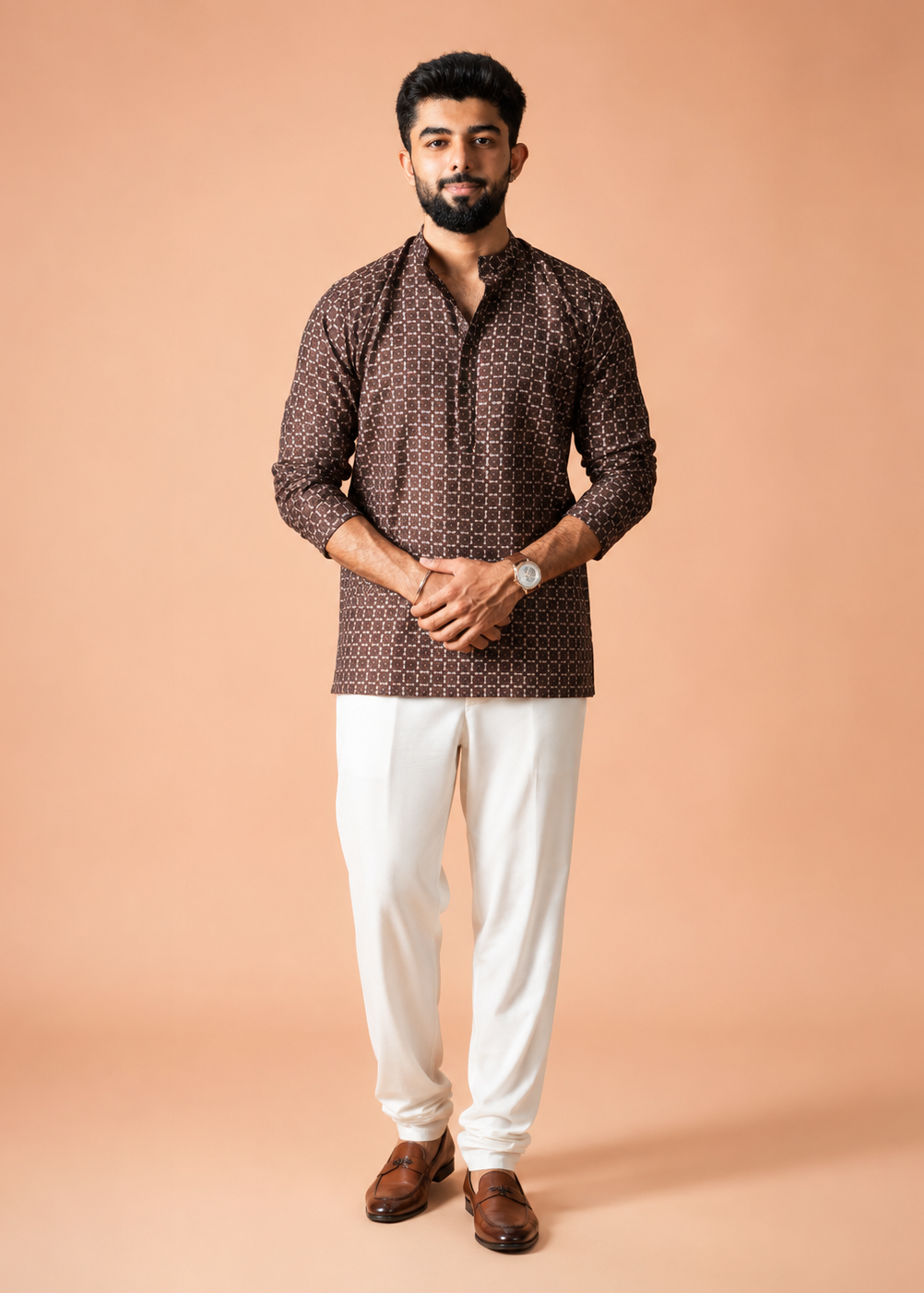 Rudra Geometric Print Short Kurta