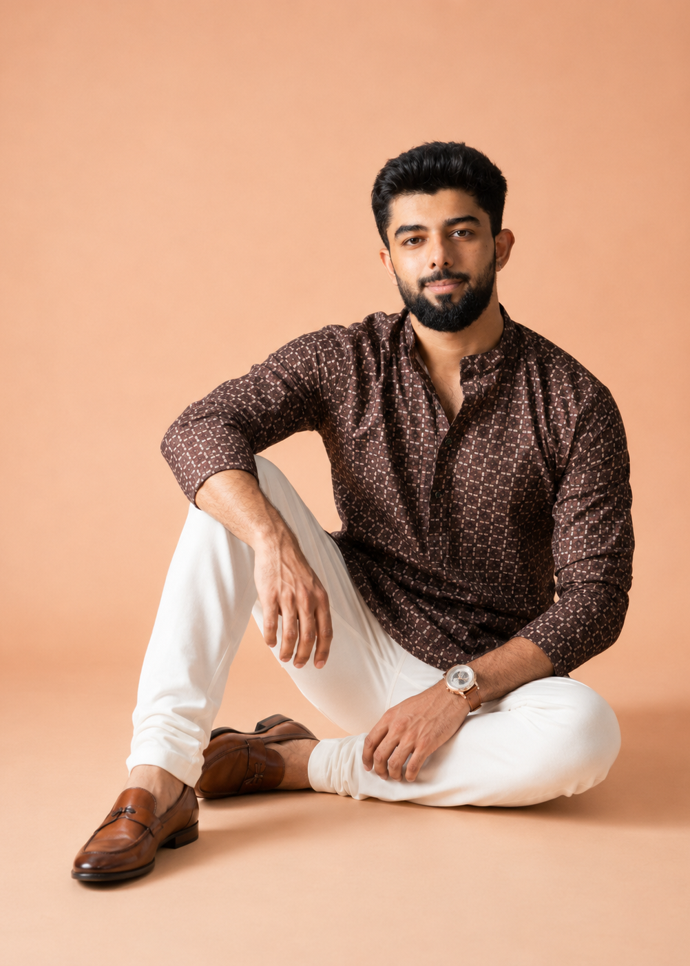 Rudra Geometric Print Short Kurta