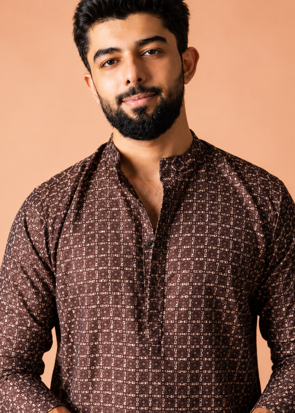 Rudra Geometric Print Short Kurta