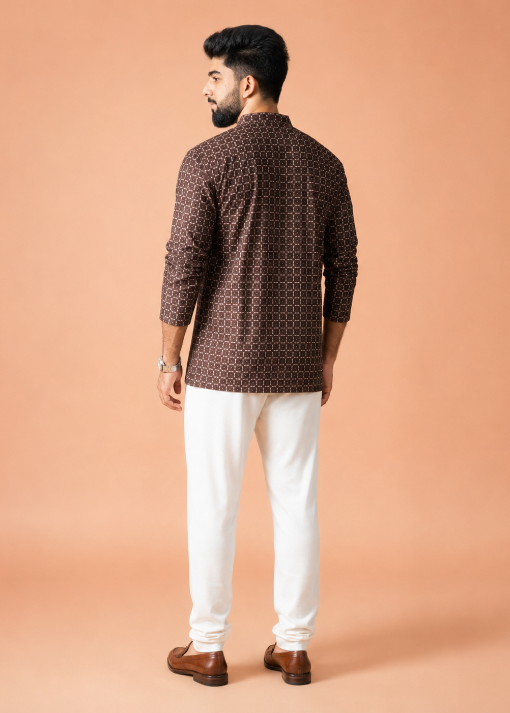 Rudra Geometric Print Short Kurta