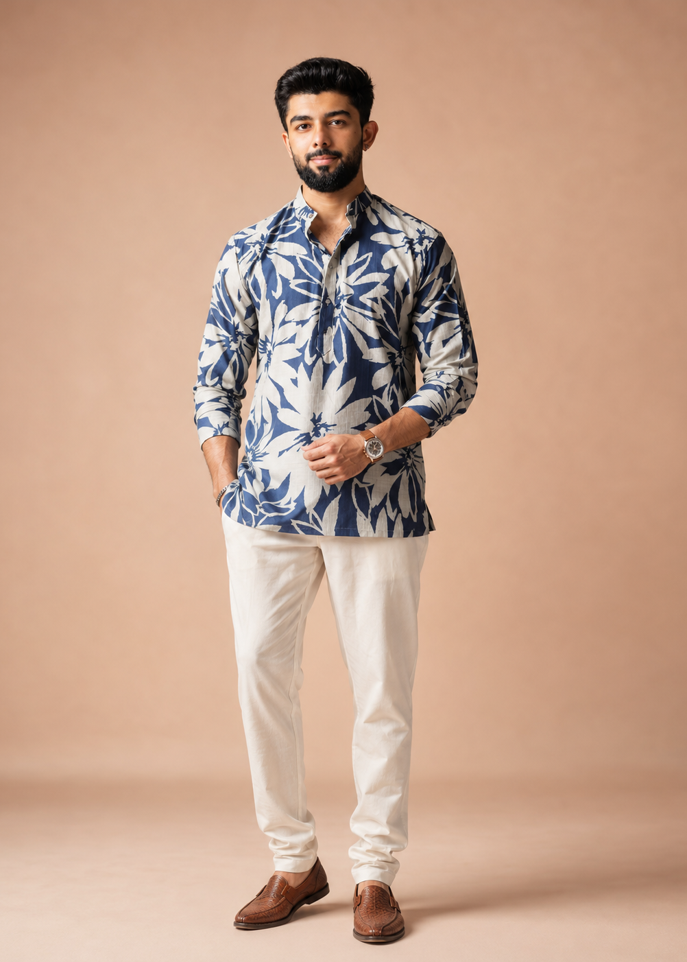 Neel Pushp Floral Printed Short Kurta