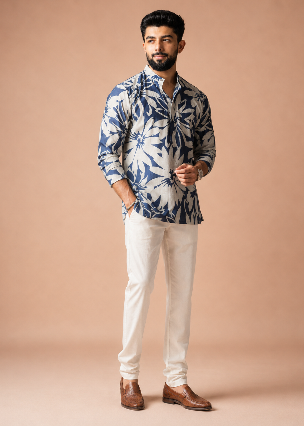 Neel Pushp Floral Printed Short Kurta