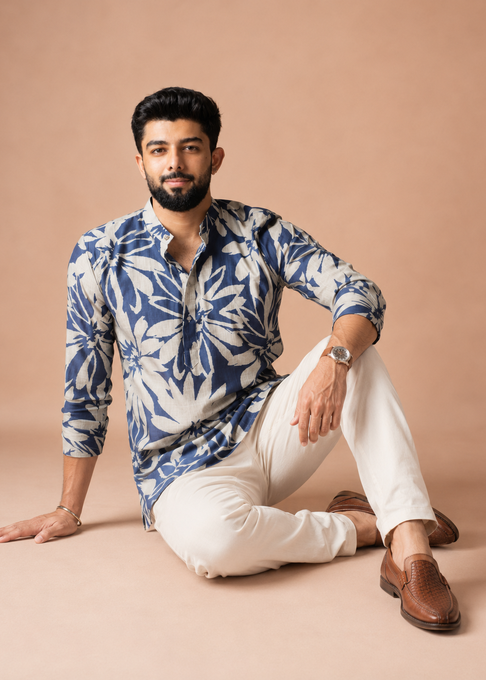 Neel Pushp Floral Printed Short Kurta