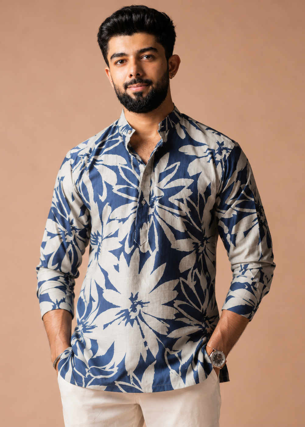 Neel Pushp Floral Printed Short Kurta