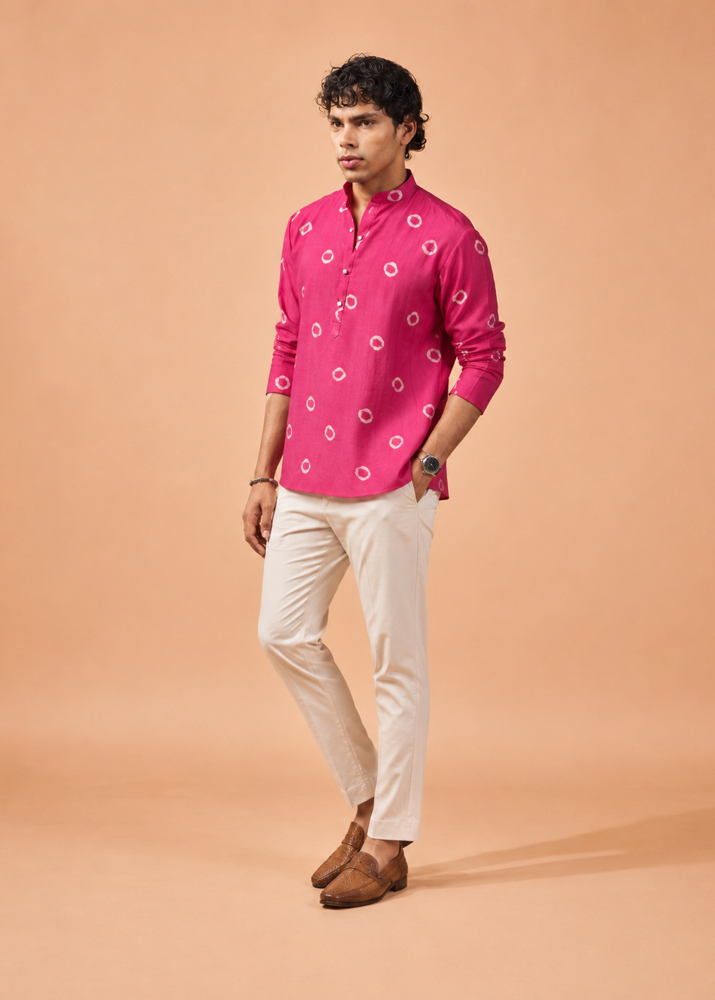 Riwaayat Pink Printed Short Kurta