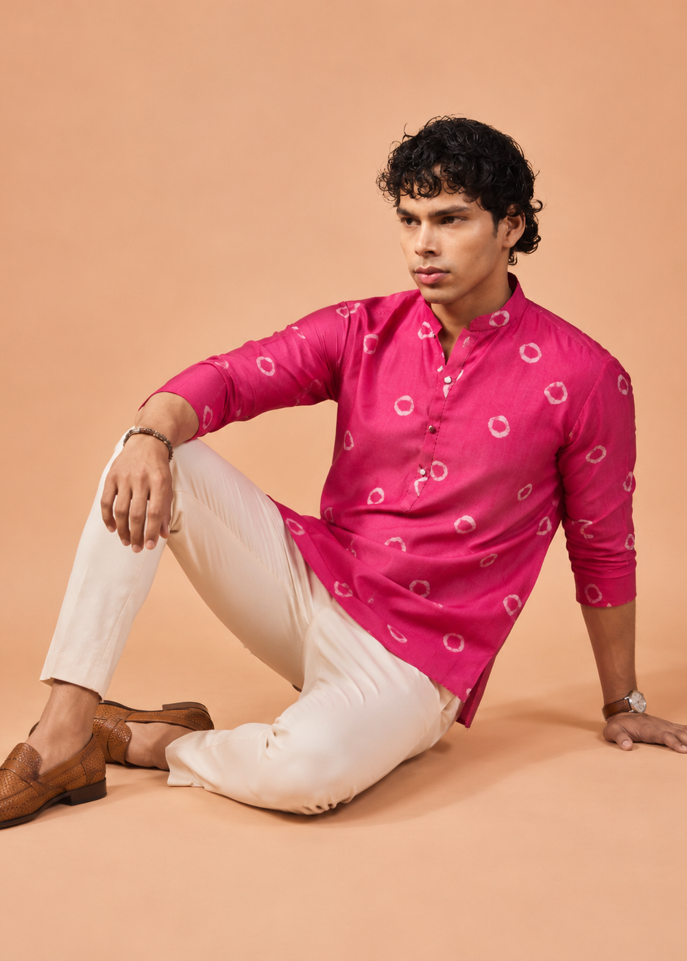 Riwaayat Pink Printed Short Kurta