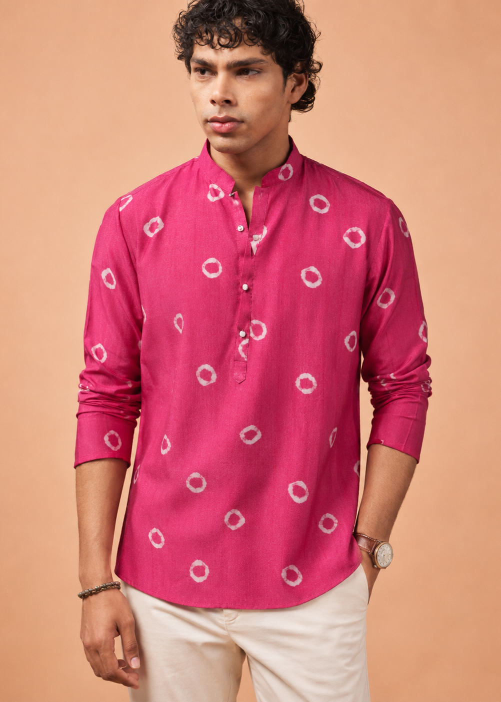 Riwaayat Pink Printed Short Kurta